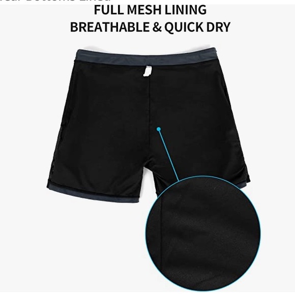 ATTRACO Women Plus Size Criss Cross Swimsuit Bottoms with Liner Shorts in Gray - Picture 5 of 8